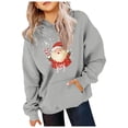 thumbnail image 3 of Girls Hoodies Santa Claus Print Christmas Sweatshirt For Boys Casual Long Sleeve Crewneck Pullover With Pocket Grey 7-8 Years, 3 of 4
