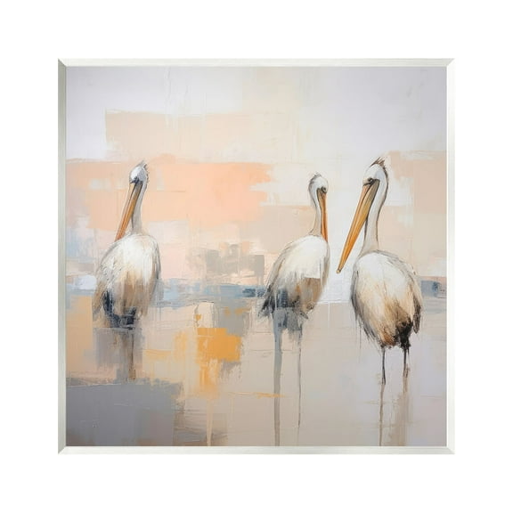 Stupell Industries Modern Pelicans Trio Animals & Insects Painting Unframed Art Print Wall Art, 12 x 12