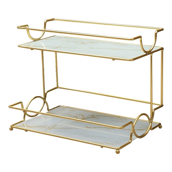 Estante de almacenamiento de encimera de estilo nórdico, especiero de cocina, baño de metal de 2 capas EstiloC