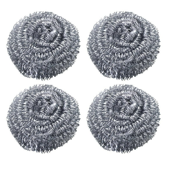 Cyence Stainless steel cleaning ball steel wool 4PC, steel wool Stainless Steel Sponges Scrubbing Scouring Pad Steel Wool Scrubber For Kitchens Bathroom And More Christmas clearance