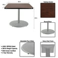thumbnail image 3 of Hampden Furnishings Bennet Collection Steel Frame 36" Square Top, Round Base, 30" Height, Cafe Table Grey Frame/Mahogany Top, 3 of 5