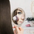 thumbnail image 4 of Handheld Mirror, Small Cute Hand Held Decorative Mirrors for Girls Makeup Embossed Flower Portable Travel Personal Cosmetic Mirror with Powder Puff, 4 of 7
