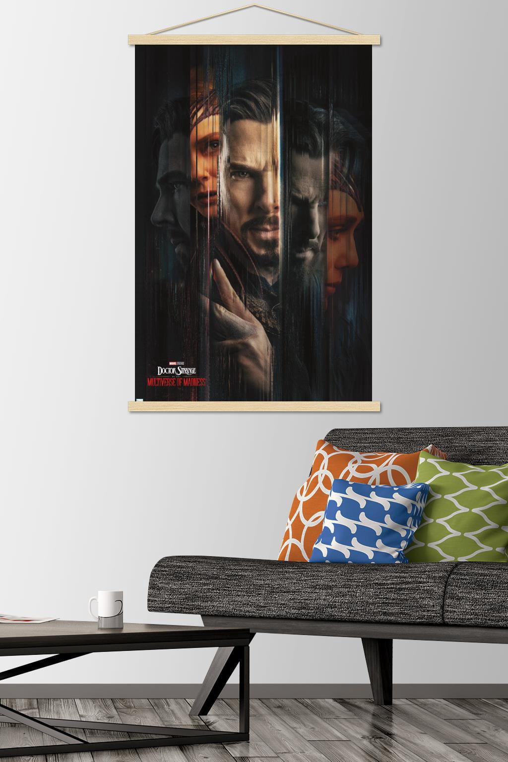 Marvel Doctor Strange in the Multiverse of Madness - Teaser One Sheet Wall Poster with Magnetic Frame, 22.375" x 34"
