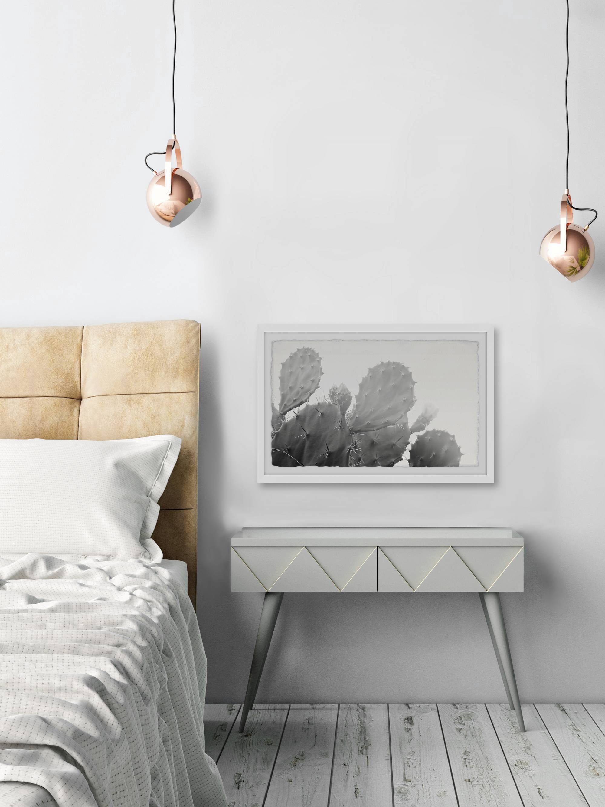 Marmont Hill Grey Cactus Framed Wall Art, 36.00" x 1.50"