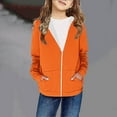thumbnail image 5 of Lenpel Toddler Zip up Hoodie Long Sleeve Solid Color Girls Fashion Sweatshirts Fall Outwear with Pockets 4-12 Y, 5 of 7