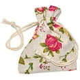 thumbnail image 5 of Mandala Crafts Rose Flower Natural Burlap Drawstring Gift Bag, Linen Floral Pattern Pouch for Party Favor, Jewelry, Wedding, Candles, Tea, Coffee 30 Bags 6X8 Inches, 5 of 10