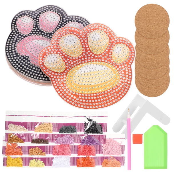 1 juego de posavasos con dibujo de diamantes, kit de posavasos decorativo, kit para hacer posavasos, juego de posavasos DIY