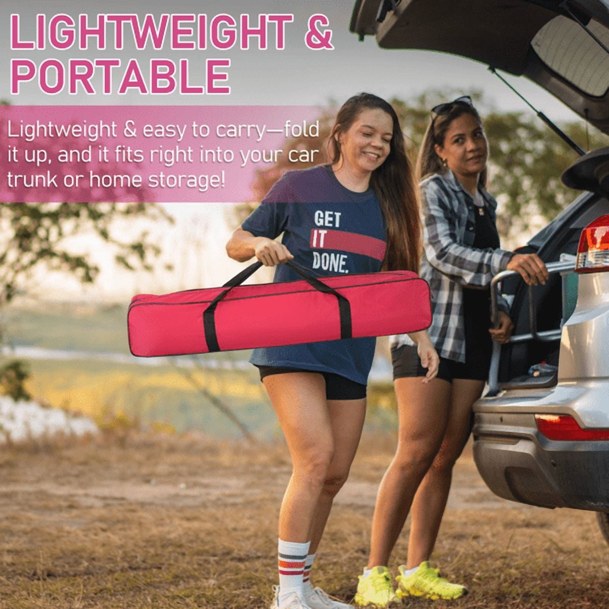 Cotinse 3-4 Person Tent for Camping, Instant Pop Up Camping Tent with Screen Porch, Family Tent for Outdoor/Hiking/Traveling, with Tote Bag, Camp Dome,Pink