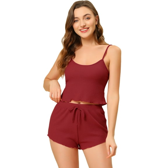 DARING DIVA Women's Spaghetti Strap Pajama Sets XL Red