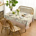 thumbnail image 2 of Floral Rectangular Tablecloth 60x84 Inch, Pink Birds Elegant Vintage Washable Seasonal Table Cover for Party Picnic Dinner Decor, 2 of 6