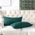 thumbnail image 2 of Home Soft Things 2 Piece Cable Knit Throw Pillow Cover - Deep Teal - 14" x26", 2 of 7
