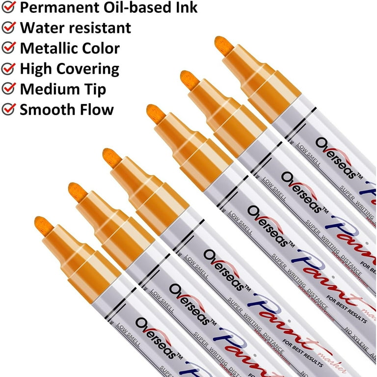24 Pack Orange Oil-Based Paint Markers - Permanent Waterproof Paint Pens For Rocks & Crafts