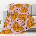 thumbnail image 2 of Cat Blanket for Women Girls, Cat Blankets for Cat Lovers, Cute Orange Cats Kitty Kawaii Pink Throw Blanket, Cat Gifts for Cat Lovers, Soft Cozy Fleece Flannel Plush Blanket Orange Cat 50\, 2 of 6