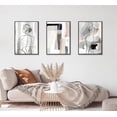 thumbnail image 2 of 3pcs Black White Abstract Line Wall Art Female Figure Silhouette & Geometric Elements Pictures Posters Modern Minimalist Canvas Paintings Wall Decor For Living Room Bedroom Decoration, 2 of 6