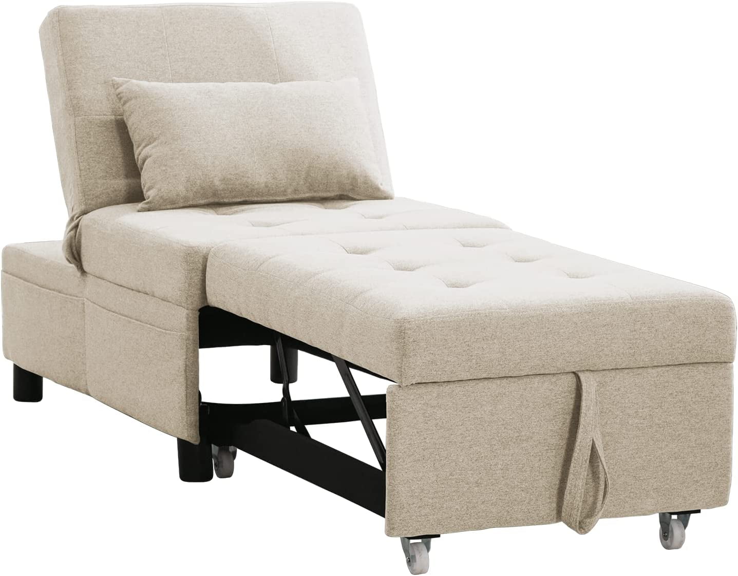 Mjkone 4in1 Sleeper Chair with Adjustable Backrest,Storage Space and