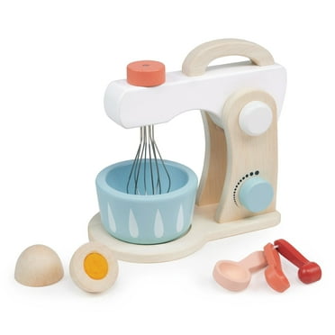 Mentari Toys - Cake Mixer - 7 Pcs Wooden Baker's Mixing Set - Pretend Cooking Learning Role Play - Age 3 