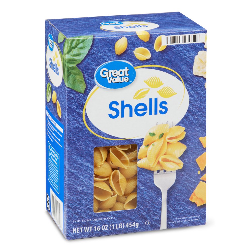 Great Value Shells Pasta, 16 oz