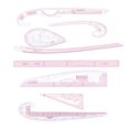 thumbnail image 2 of French Curve Ruler, Sewing Tools Clothing DIY Sewing Templates, Dress Curve Rulers, Sewing Ruler for Tailors Pattern Maker 8pcs, 2 of 8