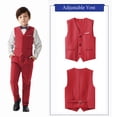 thumbnail image 2 of ETHAN Boys Suits Red Suit for Boy Slim Fit Formal Toddler Kids 3Pcs Vest Dress Pants Blazer Ring Bearer Outfit 20Y, 2 of 7