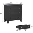 thumbnail image 2 of Negra 3 - cajón de madera cómoda con exquisite metal handles: a moderno almacenamiento chest para dormitorio, sala de estar, hallway, y entrada, 2 of 7