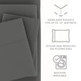 thumbnail image 5 of Noble Linens 4 Piece Solid Microfiber Bed Sheet Set, Gray, California King, 5 of 10