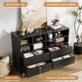 thumbnail image 3 of IDEALHOUSE Black 4 Drawer Dressers, Modern Slim Storage Cabinet, 6 Open Cubbies, Adjustable Shelves, Engineered Wood Organizer, 3 of 8