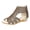 Gold, variant on Low Wedge Sandals for Women Retro Roman Caged Open Toe Back Zipper Summer Boots Beach Shoes