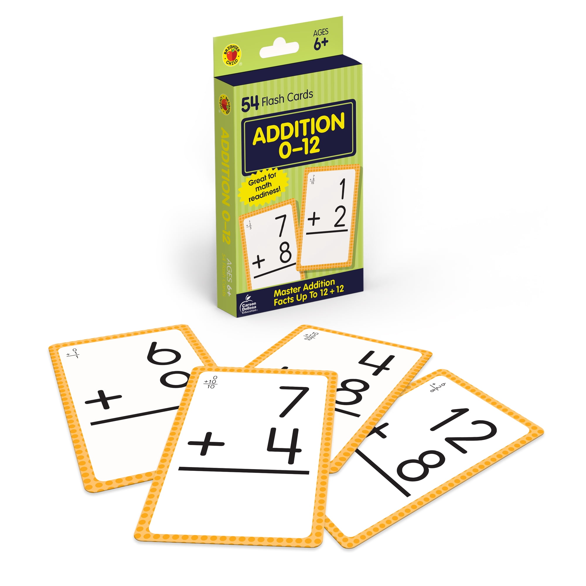Brighter Child Addition 0 to 12 Flash Cards Grade 1-3 (54 cards)