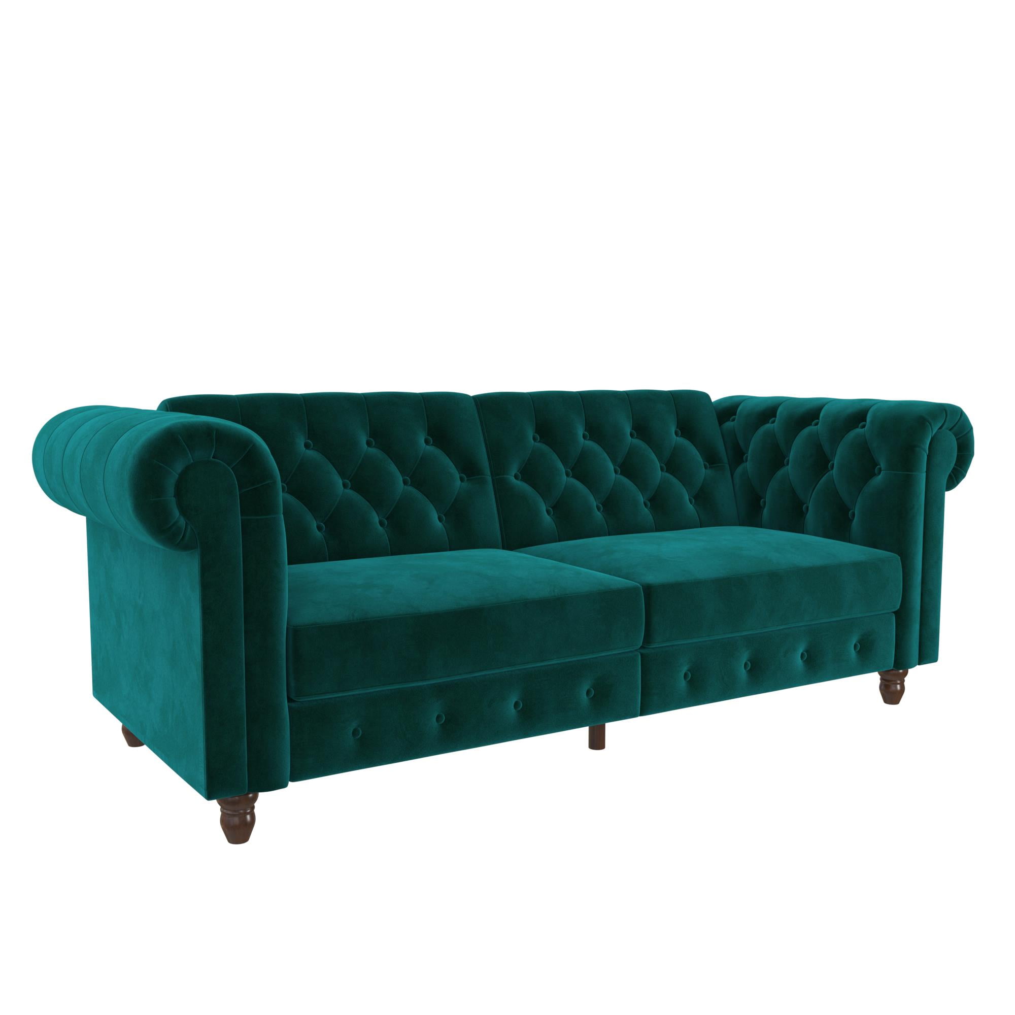 Ember Interiors Coil Sofa Bed, Green Velvet