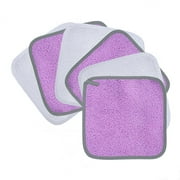 Polyte Premium Hypoallergenic Microfiber Makeup Remover and Facial Cleansing Cloth, 8 x 8 in, 6 Pack (Purple,White)