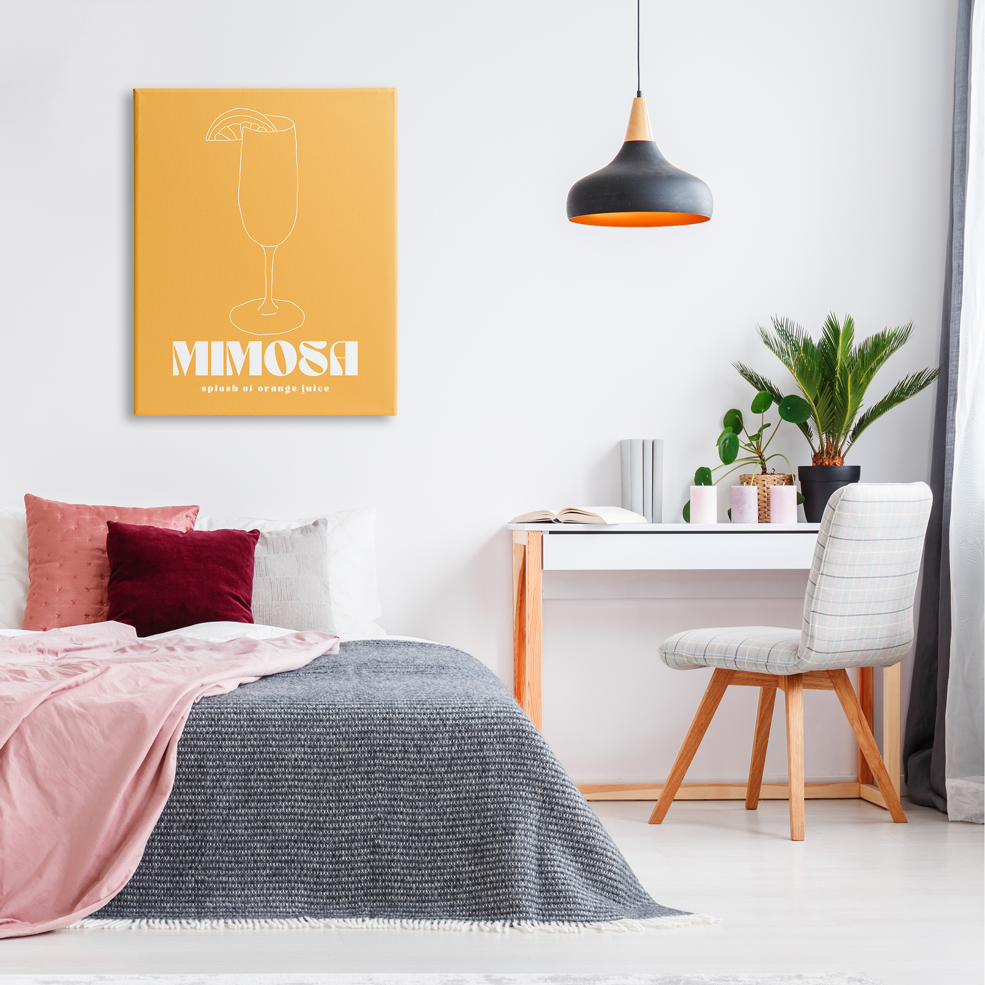 Stupell Industries Mimosa Splash of OJ Food & Beverage Painting Gallery Wrapped Canvas Art Print Wall Art, 30 x 40