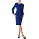thumbnail image 2 of VESTIDO FORMAL ASIMÉTRICO DE MANGA LARGA MIDI ELASTIZADO INSPIRE CHIC L Azul Real, 2 of 5