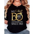 thumbnail image 1 of T-Shirt pour Femmes, "Golden DO 60 Years" Imprimé, Mode Minimaliste Rétro, Col Rond, Confort Décontracté, T-Shirt à Manches Courtes pour la Fête des Pères, Fête des Mères, Nouvel An, Festival de Printemps, Saint-Valentin, 1 of 6