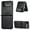 Black, variant on for Samsung Galaxy Z Flip4 Folding Case with Kickstand Premium PU Leather Slim Cover, Compatible with MagSafe Wireless Charging, Anti-Slip Stripe Microfiber Lining TPU Shockproof Case,Brown