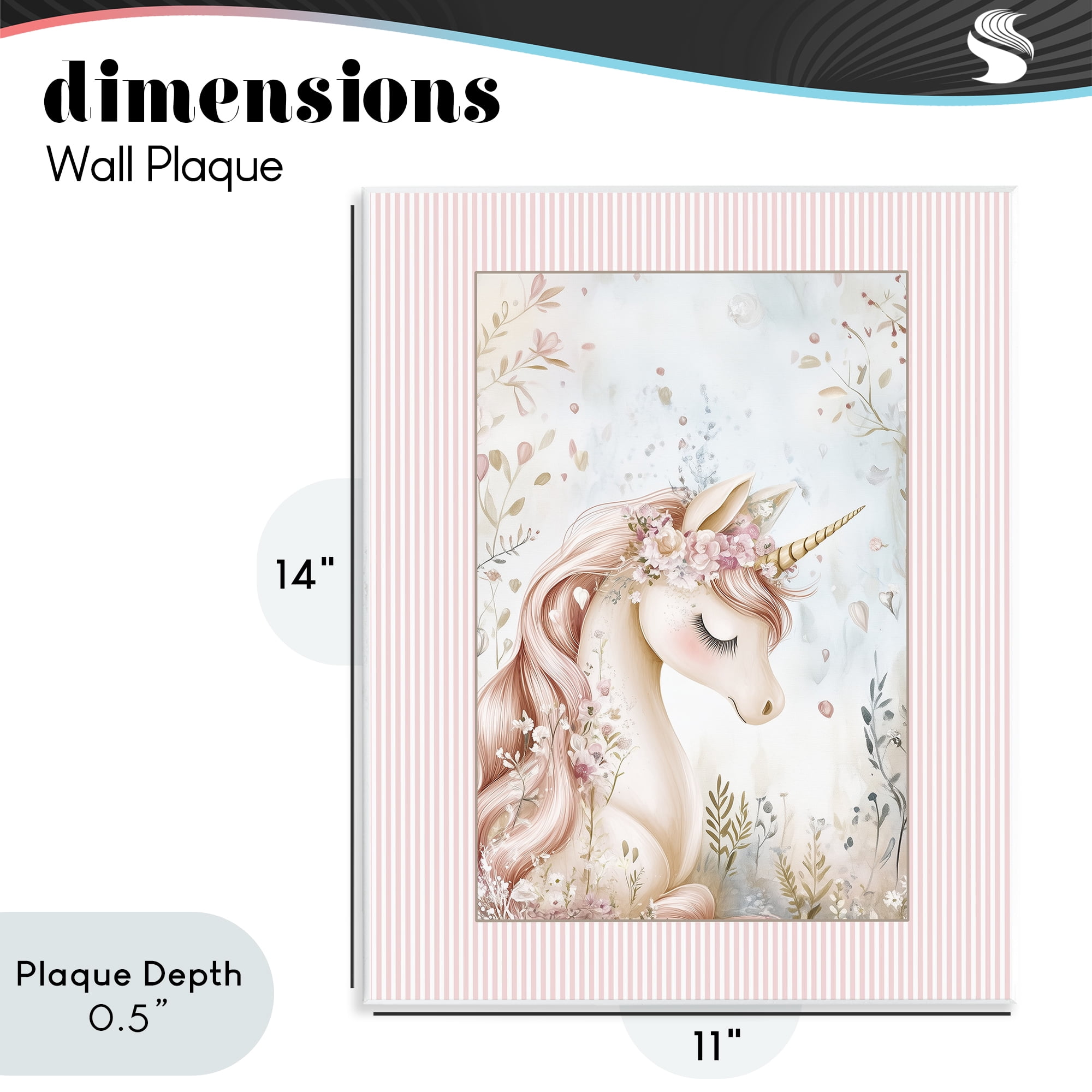 Stupell Industries Enchanted Dreams Unicorn Wall Plaque Art, design by Christine Simpson Art