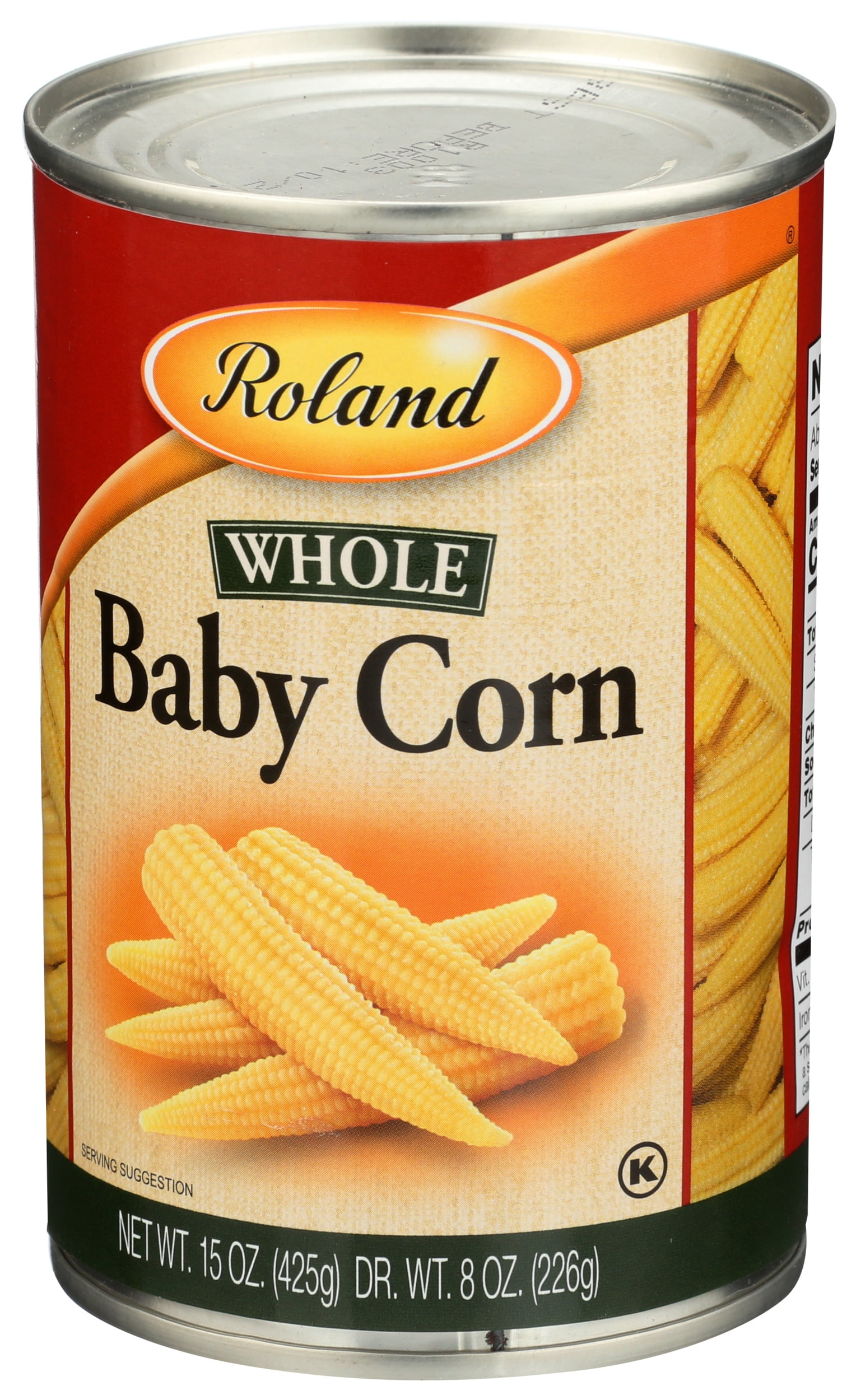 Pack of 12, Roland Whole Baby Corn, 15 oz