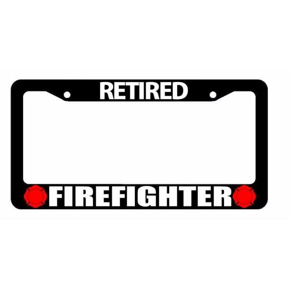 Retired Firefighter Patriotic US Pro Love Black License Plate Frame RFF