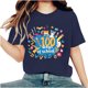 thumbnail image 1 of Camisetas de Cuello de Tripulación de Manga Corta para Mujeres Carta Impresa Camiseta 95% Poliéster 5% Spandex, Manga Corta Cuello Redondo Top Casual para Diario, 1 of 5