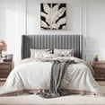 thumbnail image 2 of Amolife Full Size Lift Up Hydraulic Storage Bed Frame, Platform Bed with Upholstered Wingback Headboard with Vertical Channel Tufting, Gray, 2 of 9
