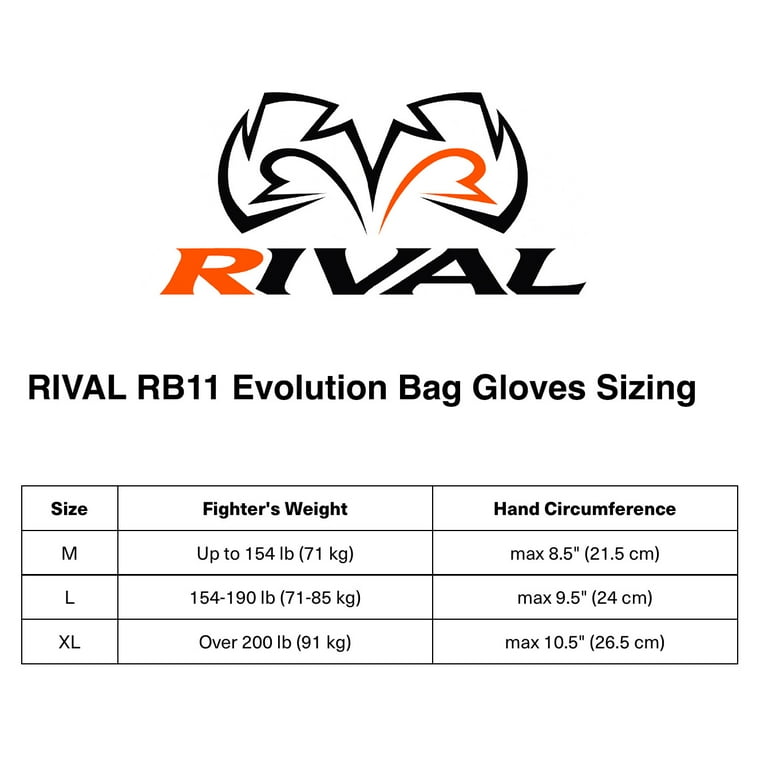 RIVAL Boxing RB11 Evolution Hook and Loop Bag Gloves - Large