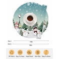 thumbnail image 6 of 15 Inch Round Placemats Set of 6, Aurora Christmas Snowman Non Slip Heat Insulation PP Table Mats, Xmas Snowflake Tree Winter Washable Place Mats for Kitchen Dining Party Table Decor, 6 of 7
