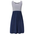 thumbnail image 2 of Lolmot Womens Maternity Dress Summer Sleeveless Crew Neck Striped Stitching Tank Mini Dresses Casual Loose Breastfeeding Nursing Dress on Clearance, 2 of 3