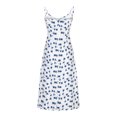 thumbnail image 4 of drppepioner Robe d'Été Femme Grande Taille Liquidation Mode Féminine Camisoles Sans Manches Col en V Robe à Imprimé Floral Fendue pour la Plage, 4 of 7