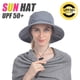 thumbnail image 3 of Sombrero USHAKE Head Net para safari, sombrero para el sol, sombrero de pescador, gris, 3 of 5