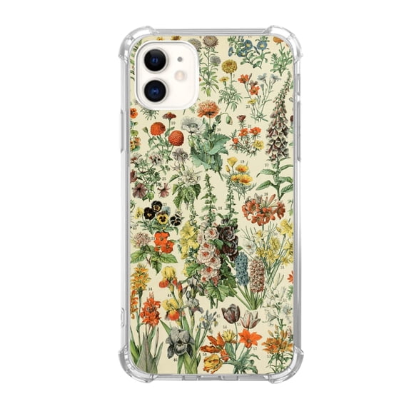 Vintage Flowers Case Compatible with iPhone 11,Unique Trendy Design TPU Bumper Cover Case