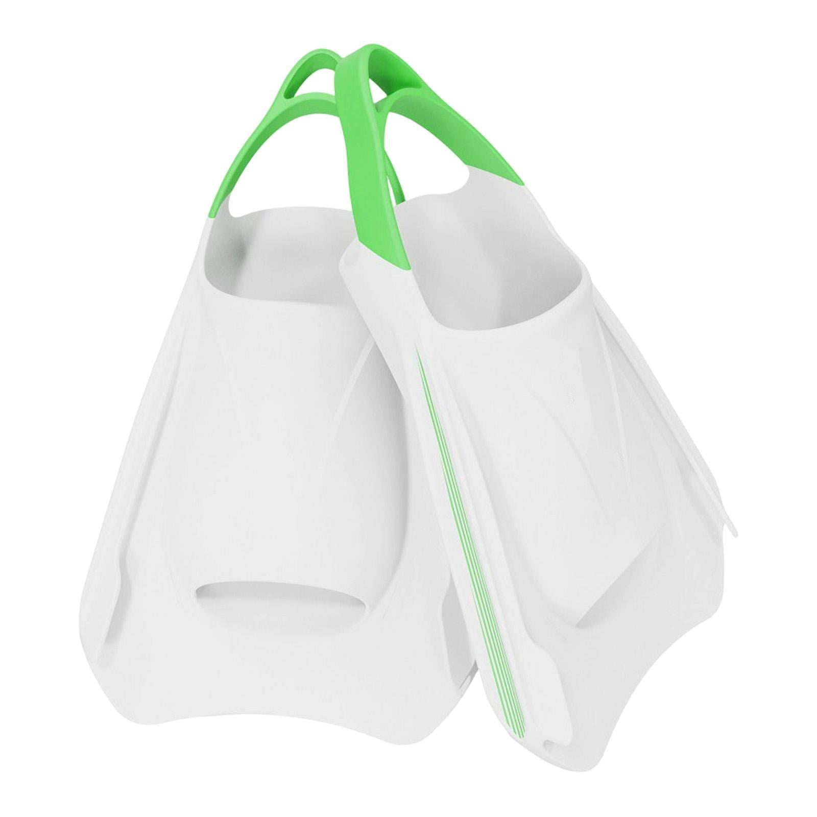 harayaa 2Pcs Swim Training Fins Accessories Silicone Swim Flippers Swimming Fins Nonslip M White