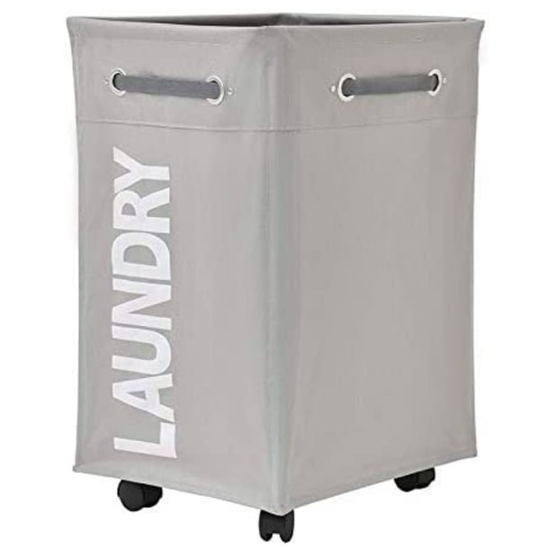 CESTO DE ROPA SUCIA CON RUEDAS PLEGABLE CUADRADO GRIS CLARO KECOMPRAS ...