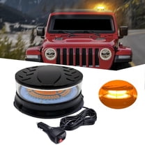 TOPKU 4.3" LED Beacon Strobe Light with 96 LEDs, Magnetic Base, 12-24V, 80W Power Supply, Brilliantly Bright (Amber)