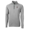thumbnail image 2 of Men's Cutter & Buck Gray Georgia Bulldogs Alumni Logo Adapt Eco Knit Stretch Recycled Quarter-Zip Top, 2 of 3