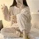 thumbnail image 3 of Pijamas de franela de otoño e invierno para mujer, manga larga, grueso, cálido, polar coral, conjunto de ropa para el hogar con forma de oso de galleta, 3 of 4